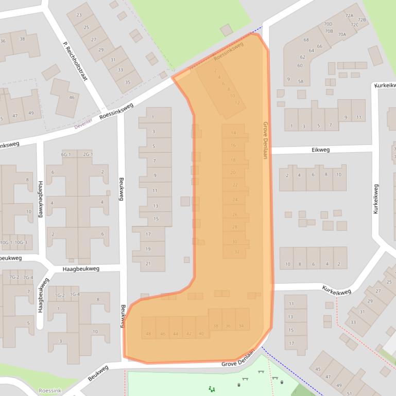 Kaart van postcodegebied 7421AD.