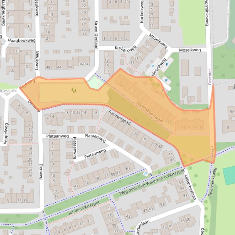 Kaart van postcodegebied 7421AJ.