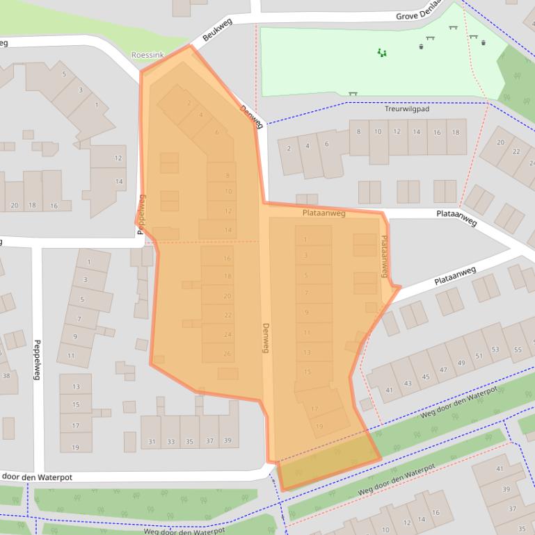 Kaart van postcodegebied 7421AW.