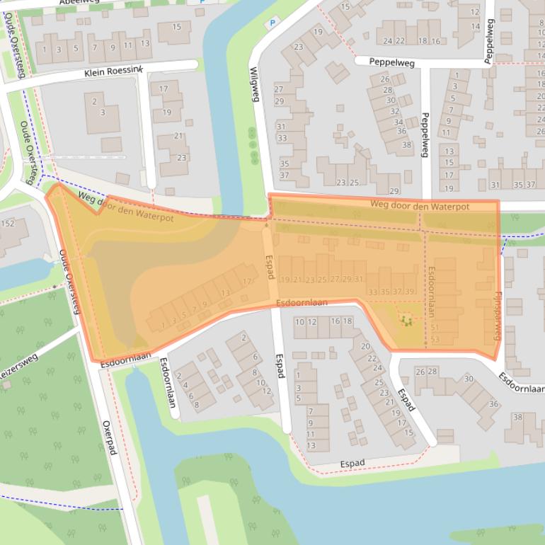 Kaart van postcodegebied 7421AZ.