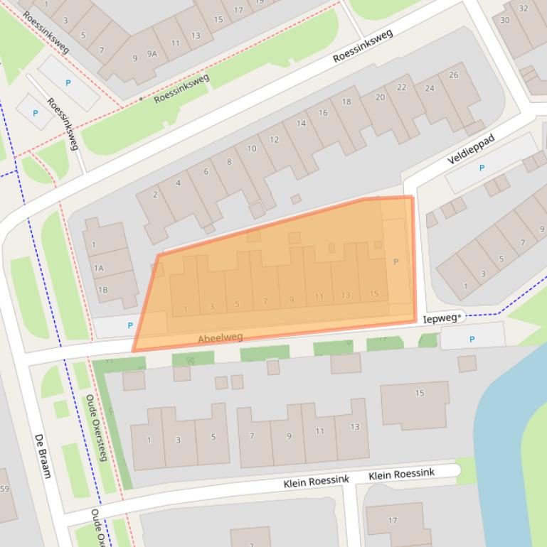 Kaart van postcodegebied 7421BB.