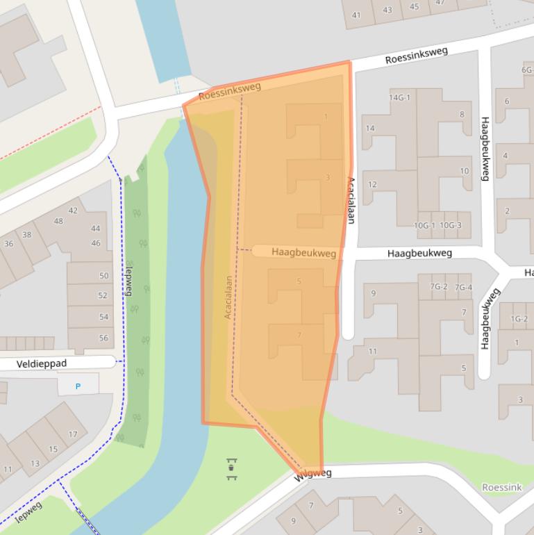 Kaart van postcodegebied 7421BD.