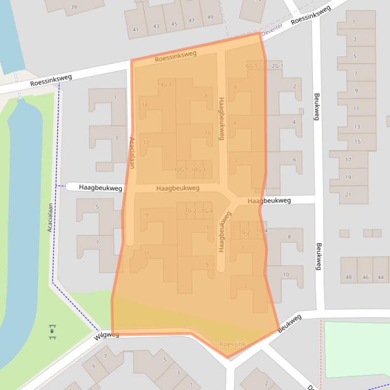 Kaart van postcodegebied 7421BE.
