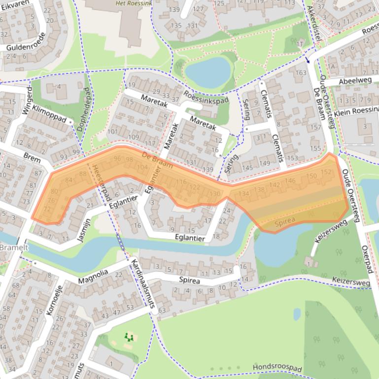 Kaart van postcodegebied 7421CB.