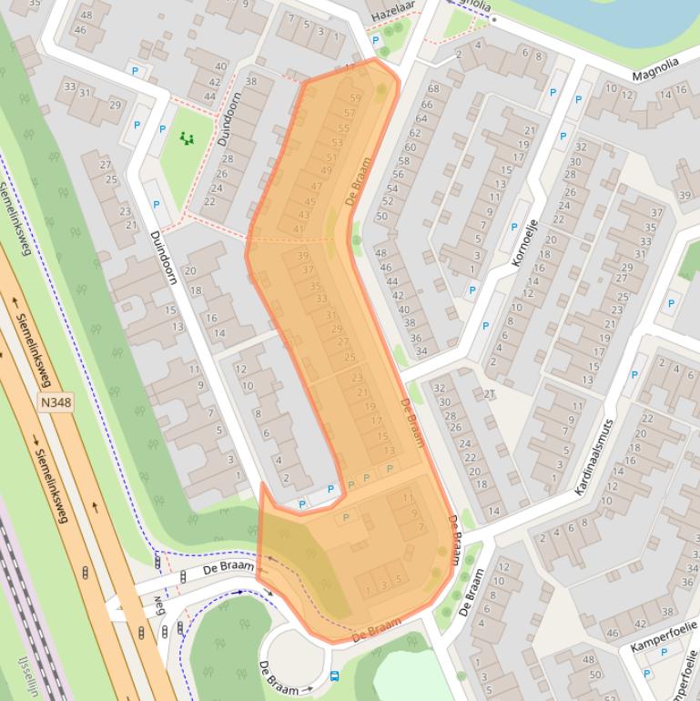 Kaart van postcodegebied 7421CC.