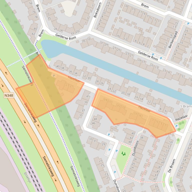 Kaart van postcodegebied 7421DB.