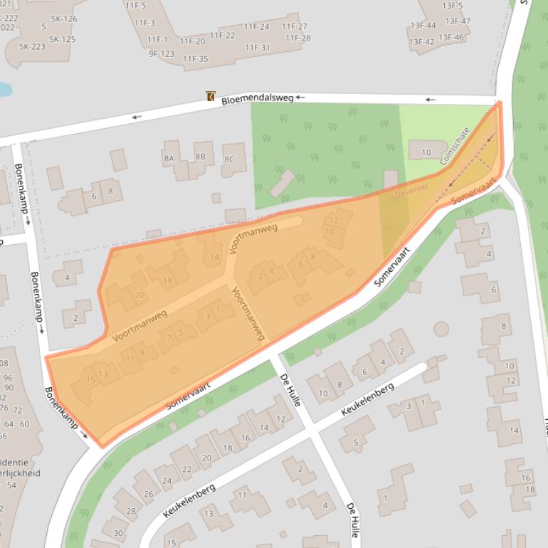 Kaart van postcodegebied 7421EK.