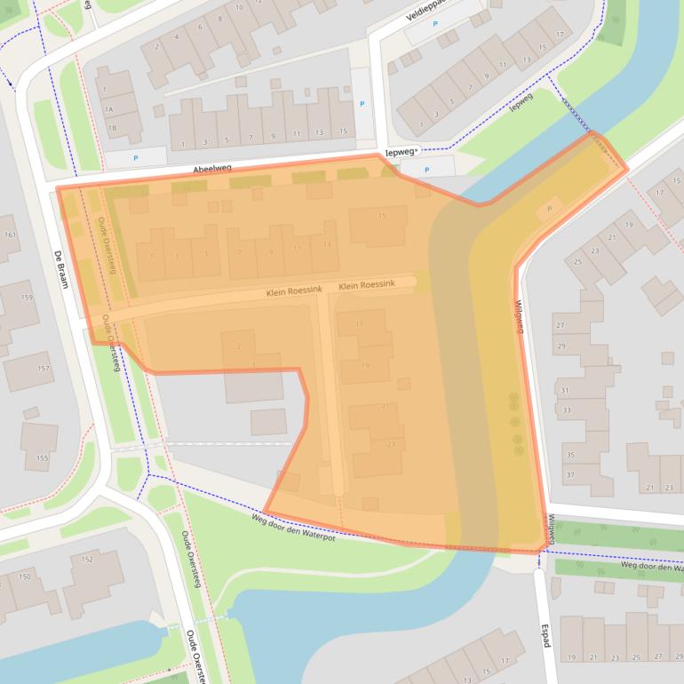 Kaart van postcodegebied 7421KC.