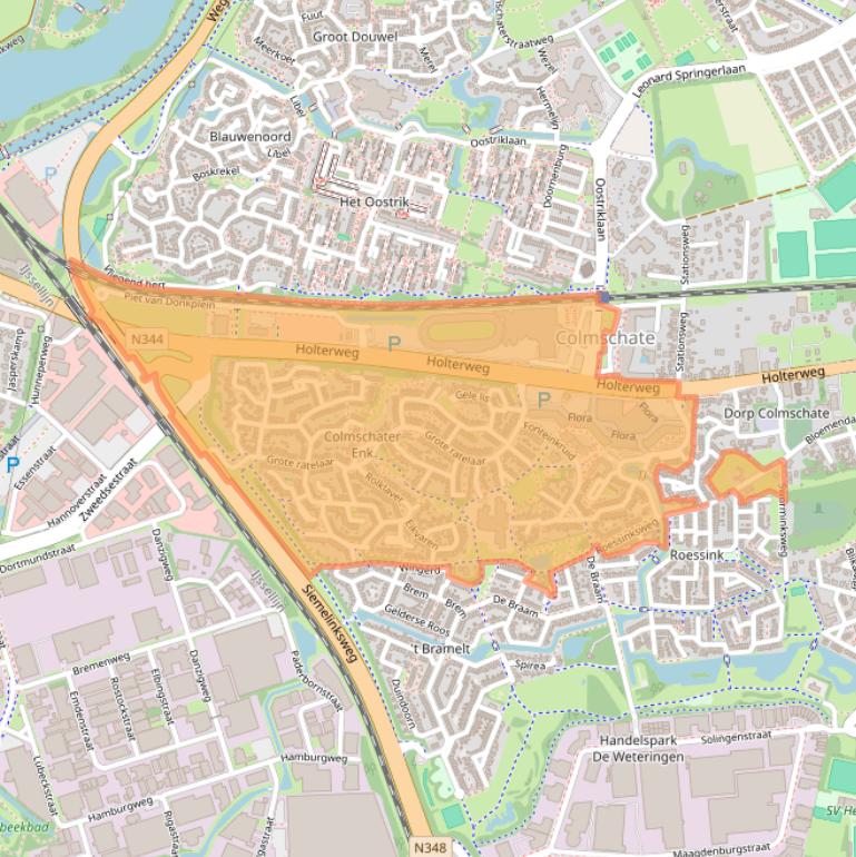 Kaart van postcodegebied 7422.