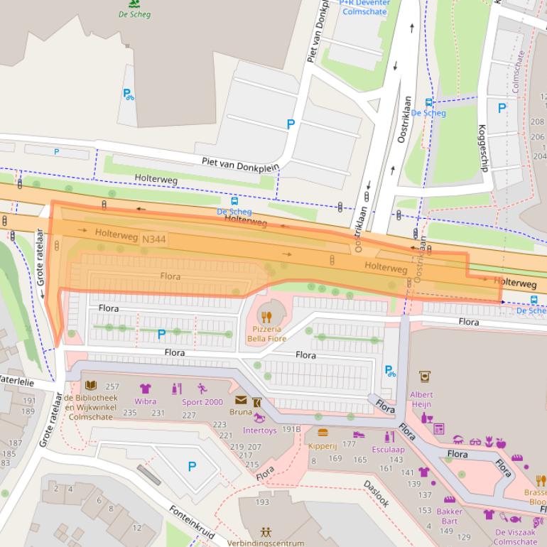 Kaart van postcodegebied 7422LC.