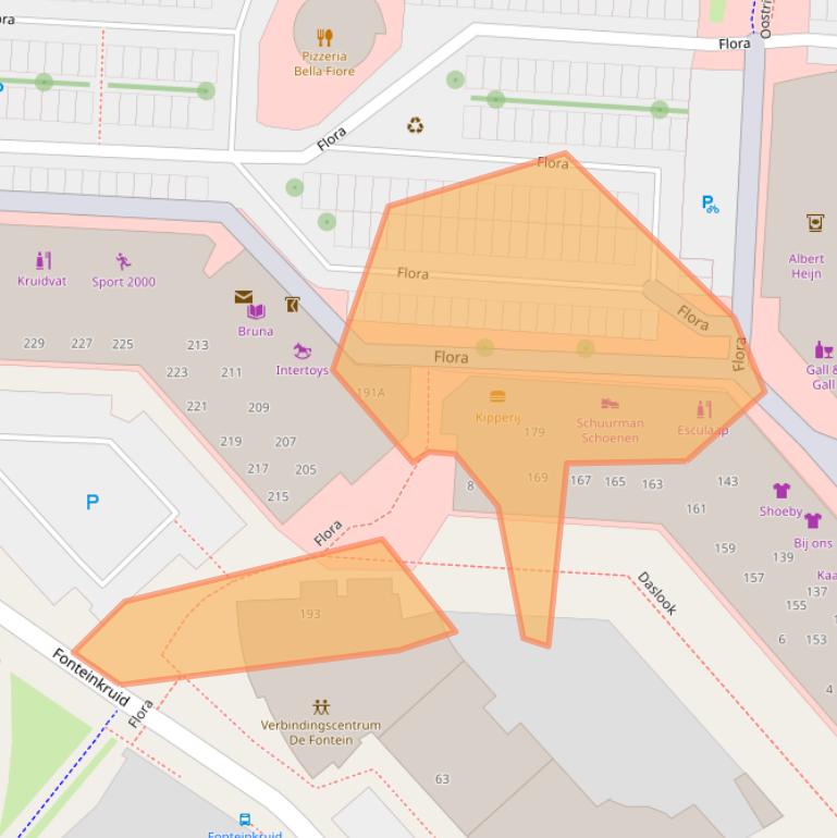 Kaart van postcodegebied 7422LT.