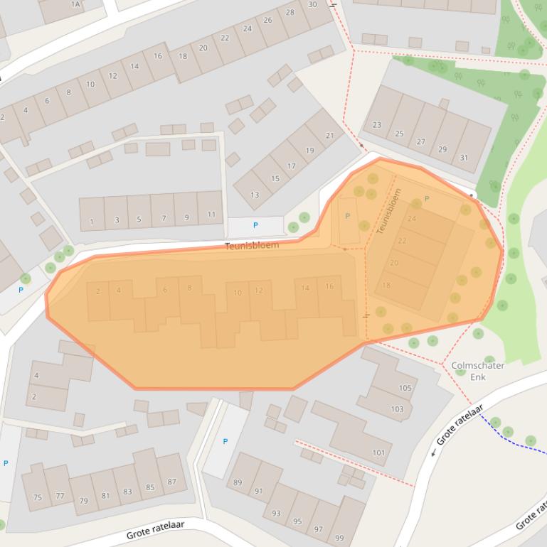 Kaart van postcodegebied 7422SJ.