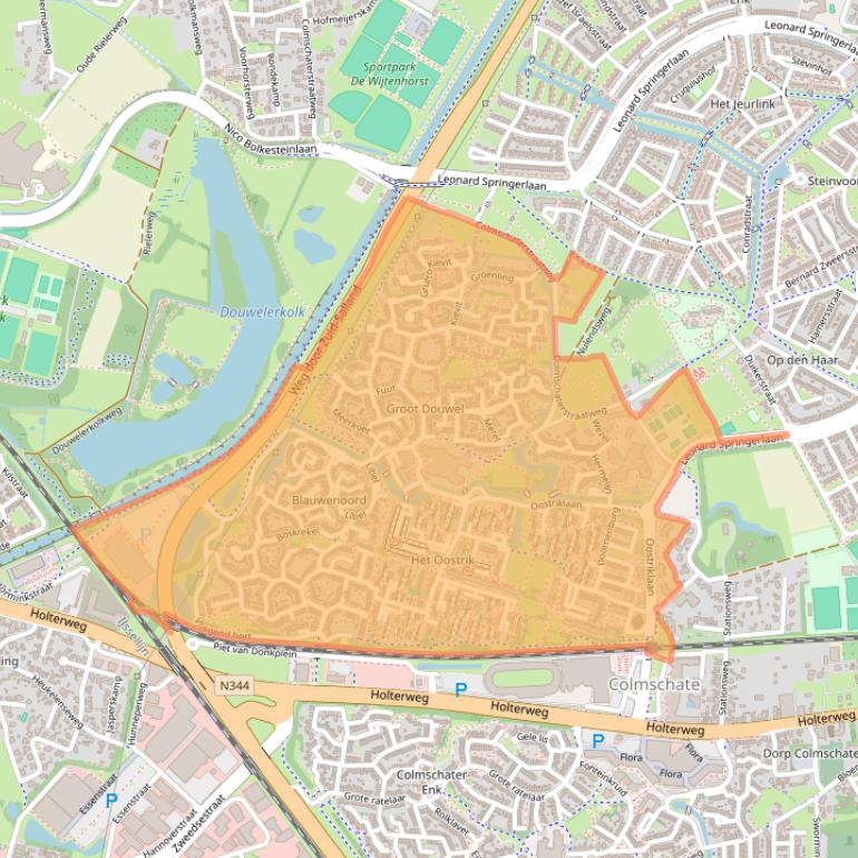 Kaart van postcodegebied 7423.