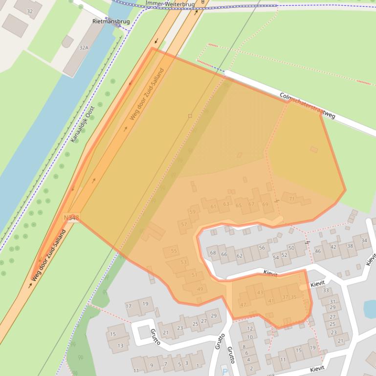 Kaart van postcodegebied 7423DB.