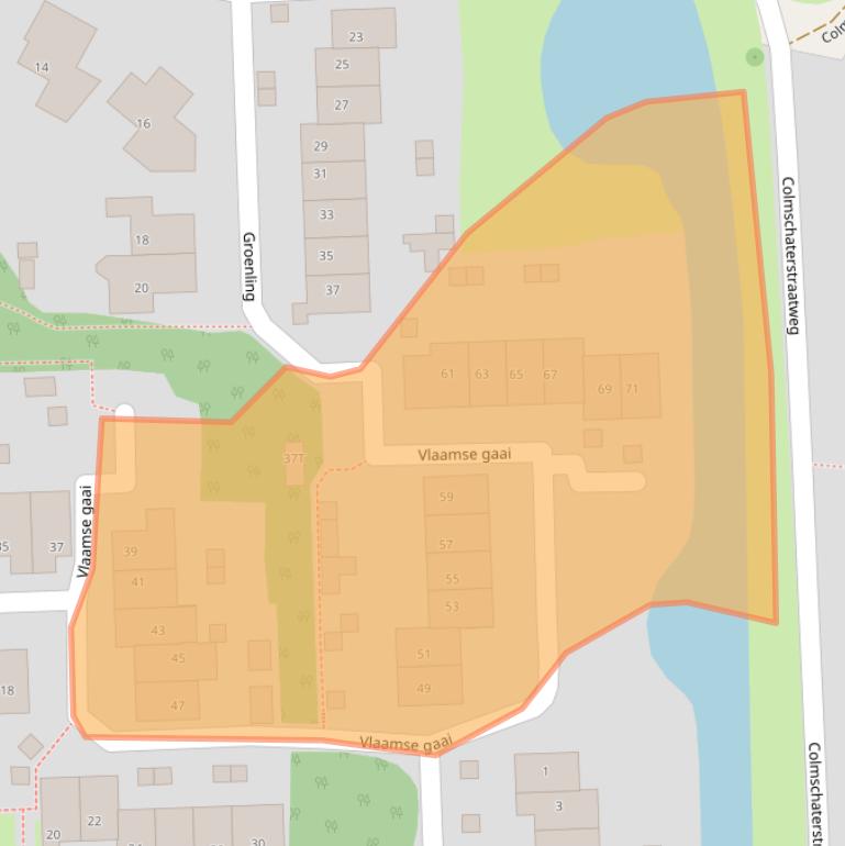 Kaart van postcodegebied 7423DK.