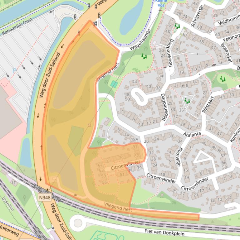 Kaart van postcodegebied 7423GG.