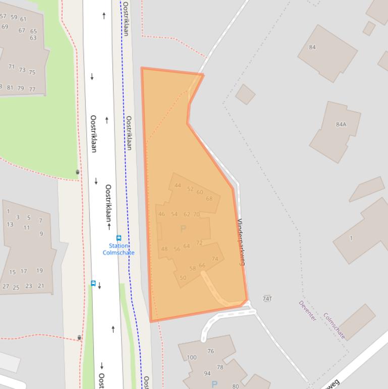 Kaart van postcodegebied 7423SC.