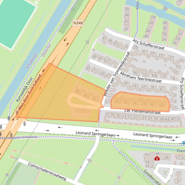 Kaart van postcodegebied 7424DK.