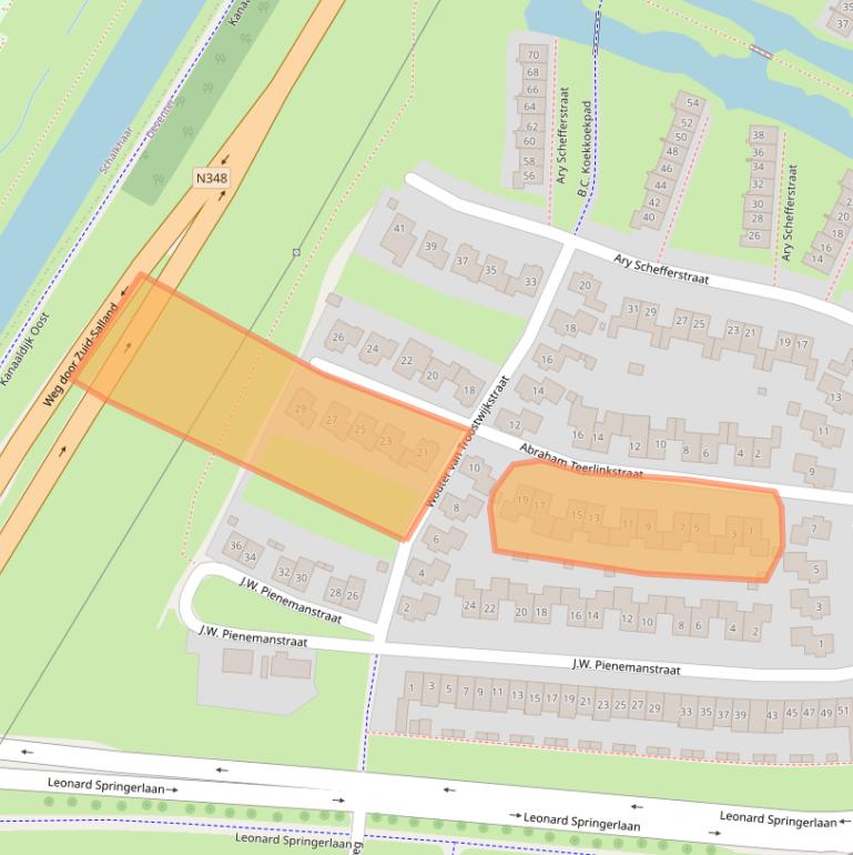 Kaart van postcodegebied 7424DL.