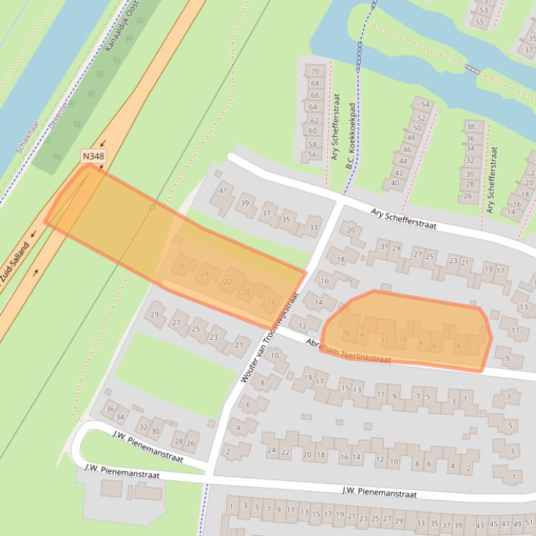 Kaart van postcodegebied 7424DM.