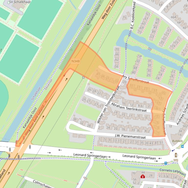 Kaart van postcodegebied 7424DN.