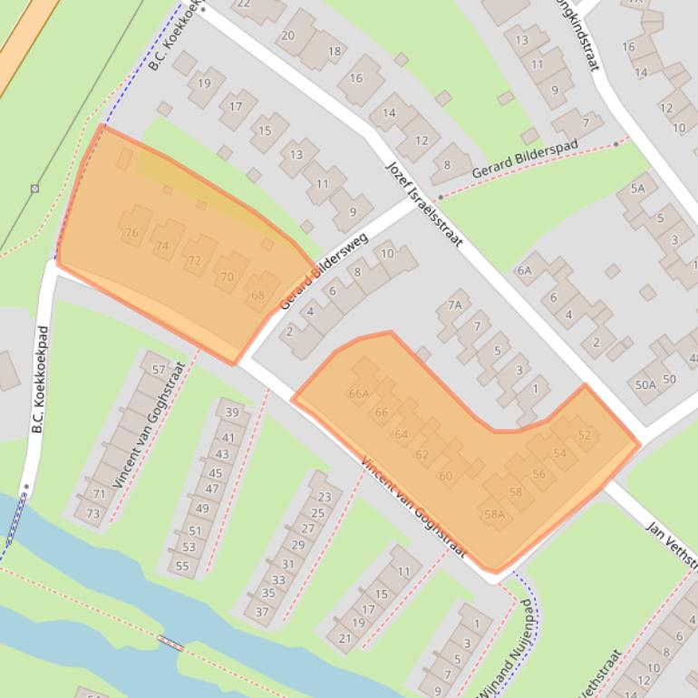 Kaart van postcodegebied 7424EL.