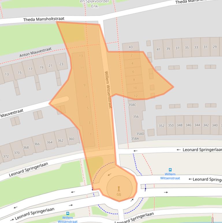 Kaart van postcodegebied 7424GA.