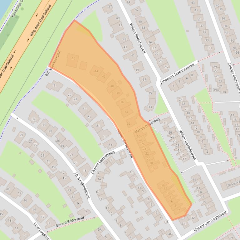 Kaart van postcodegebied 7424GC.