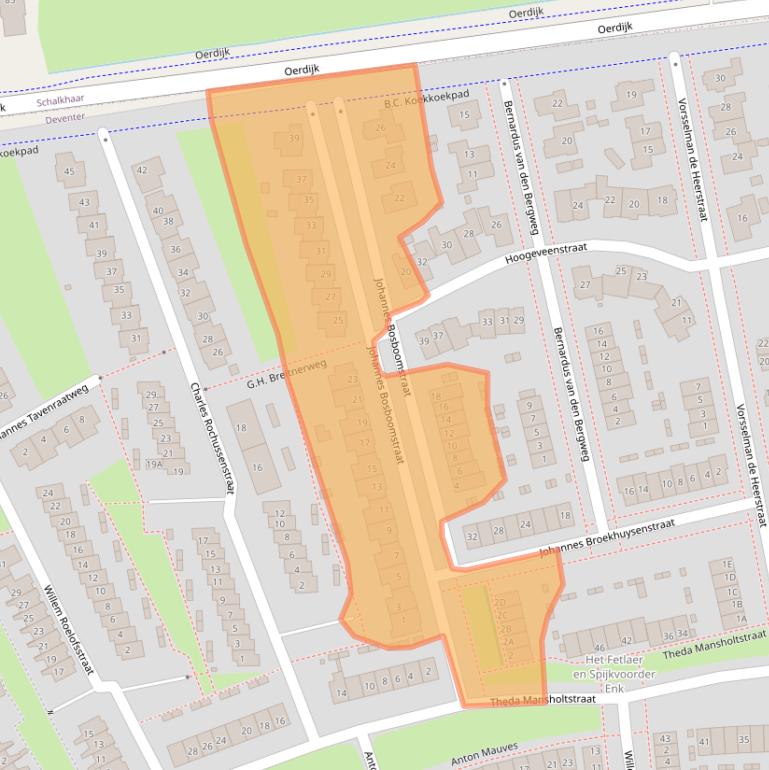 Kaart van postcodegebied 7424GM.