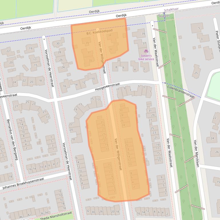 Kaart van postcodegebied 7424GV.