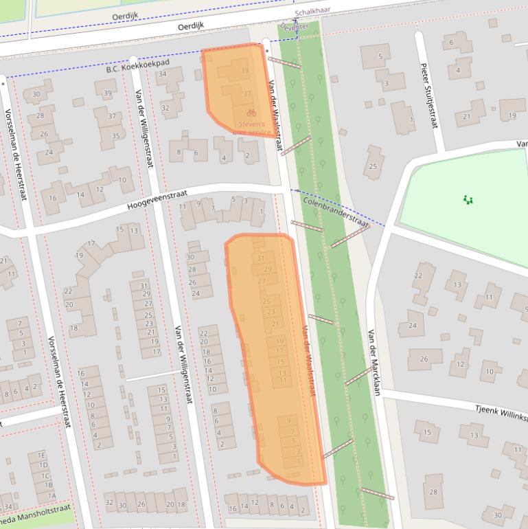 Kaart van postcodegebied 7424GW.
