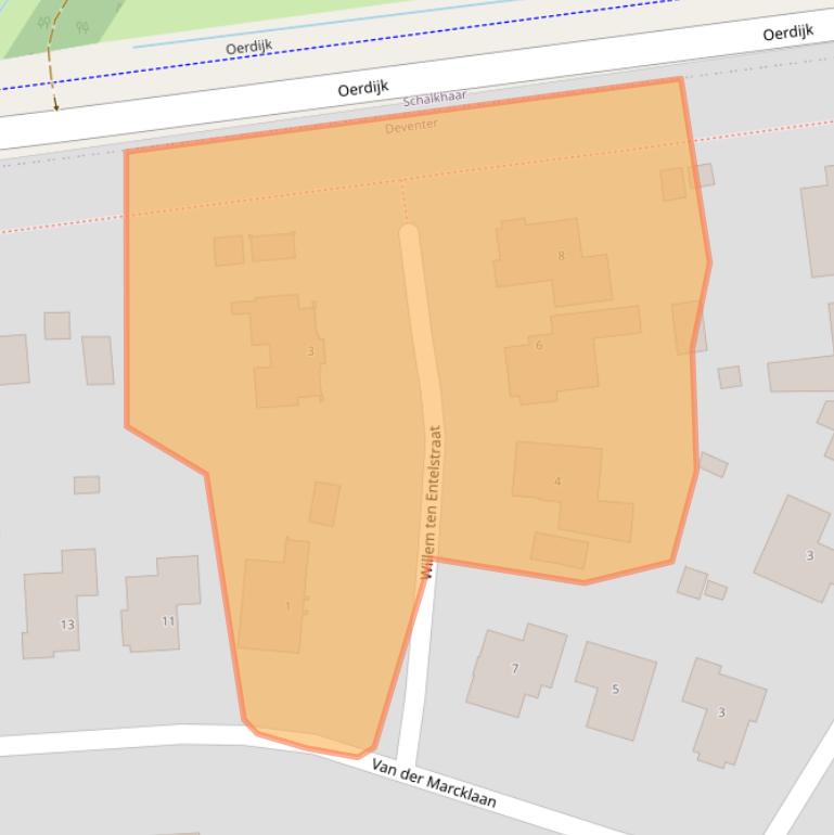 Kaart van postcodegebied 7424HC.