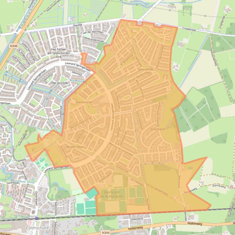 Kaart van postcodegebied 7425.