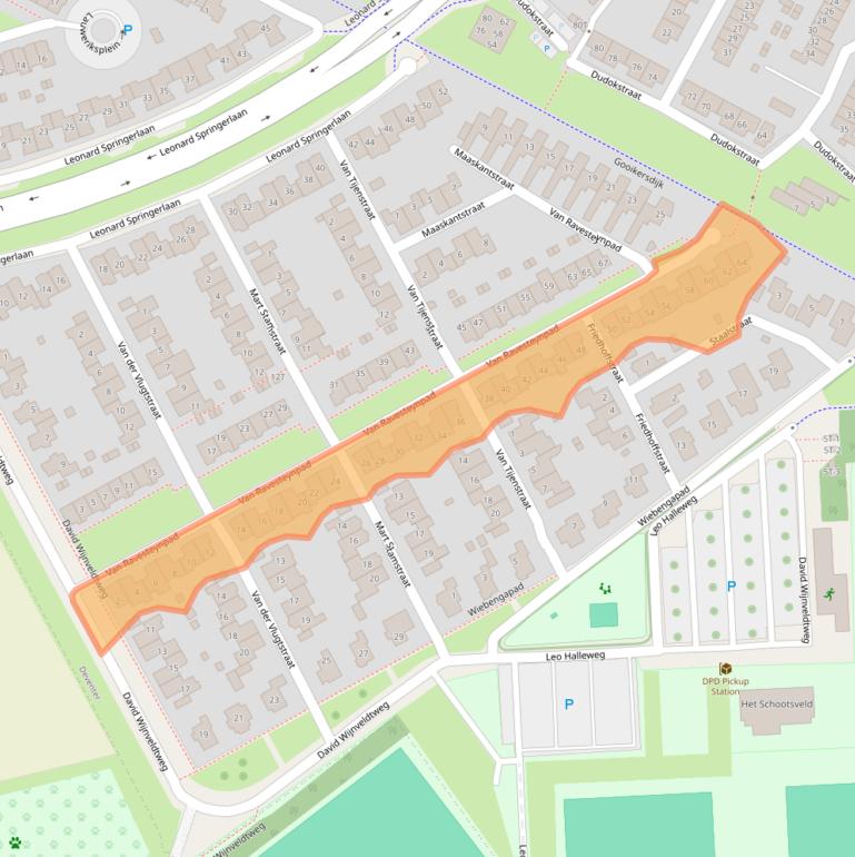 Kaart van postcodegebied 7425AE.