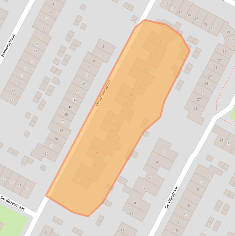 Kaart van postcodegebied 7425BH.