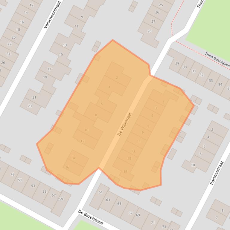 Kaart van postcodegebied 7425BK.