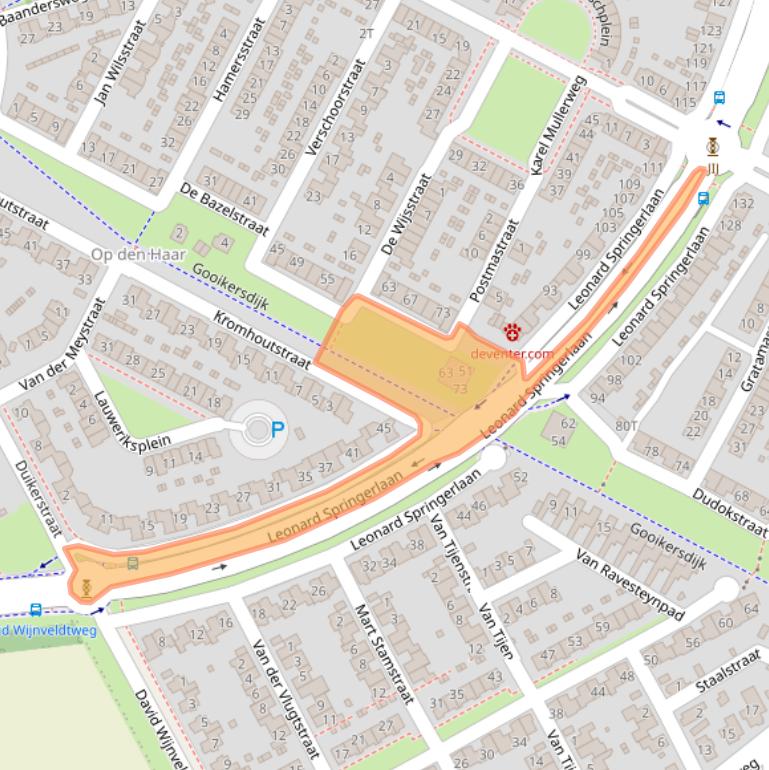 Kaart van postcodegebied 7425BS.