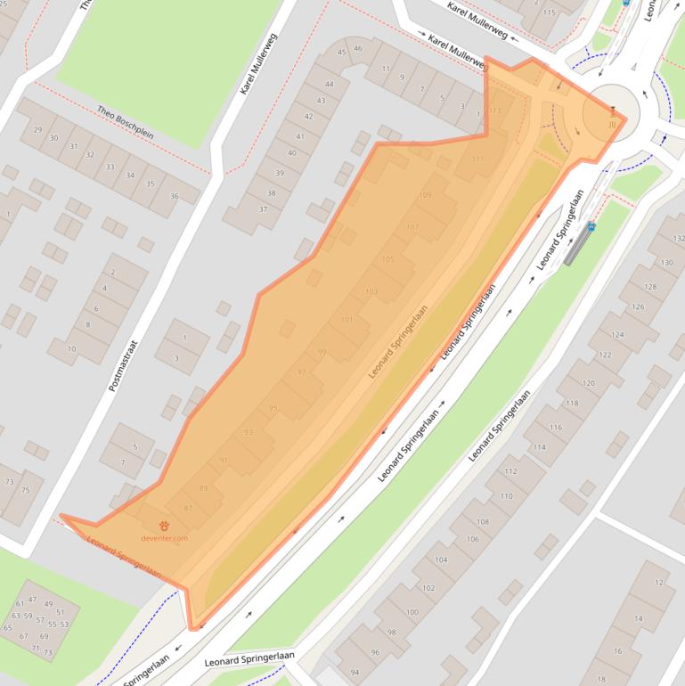 Kaart van postcodegebied 7425BT.