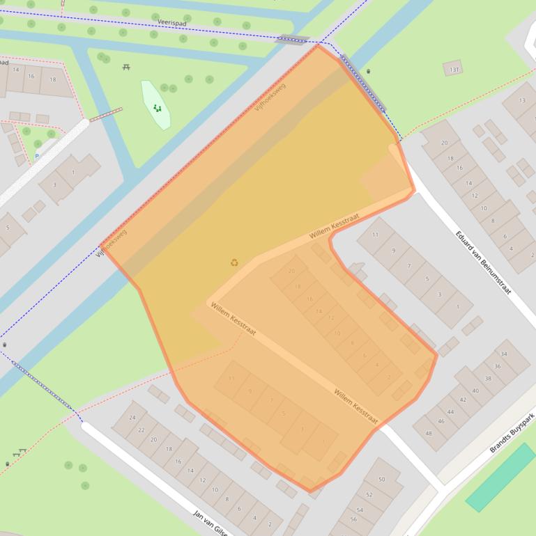 Kaart van postcodegebied 7425GK.