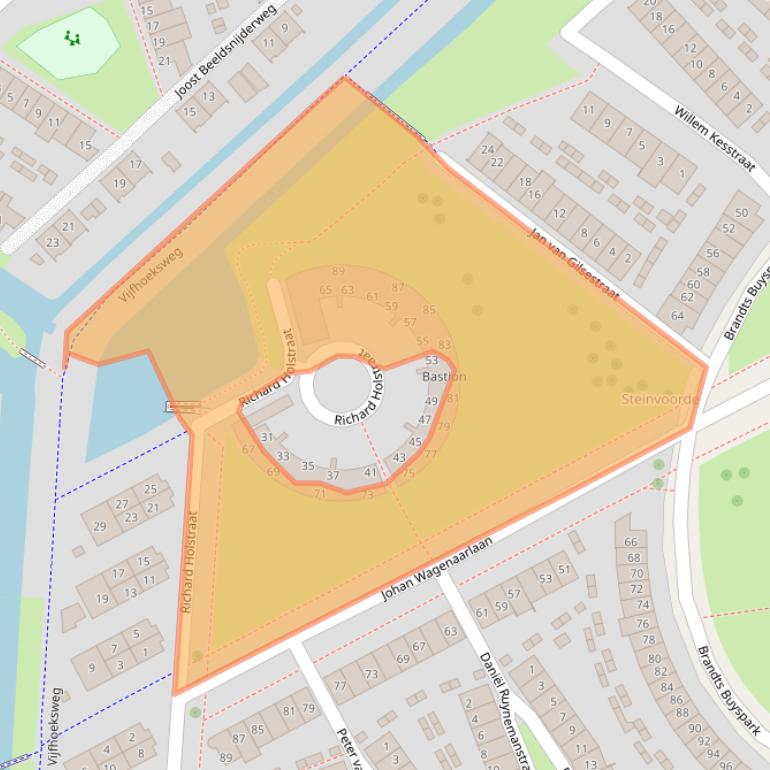 Kaart van postcodegebied 7425GN.