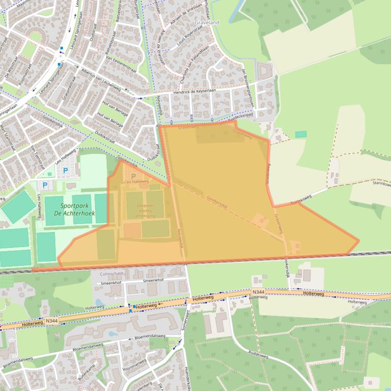 Kaart van postcodegebied 7425NA.