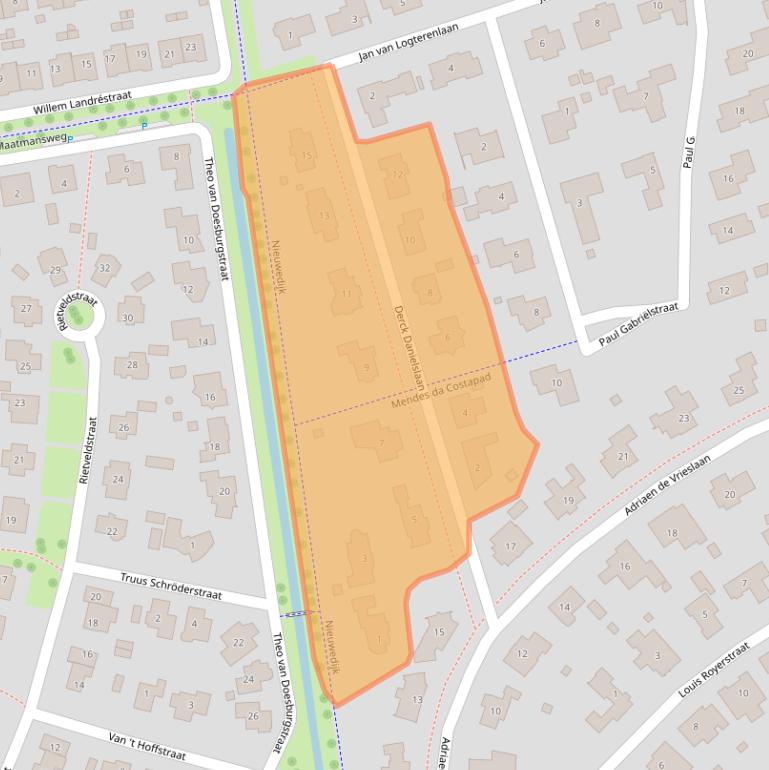 Kaart van postcodegebied 7425NT.