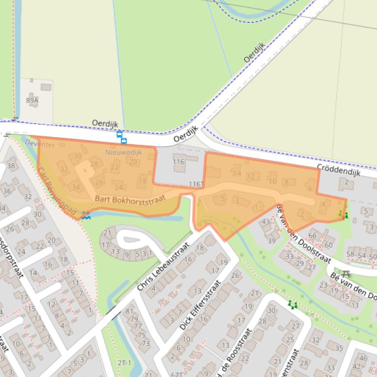 Kaart van postcodegebied 7425RV.