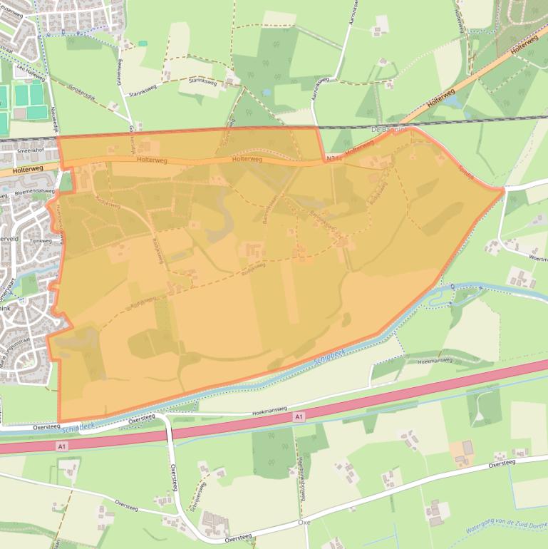 Kaart van postcodegebied 7427.