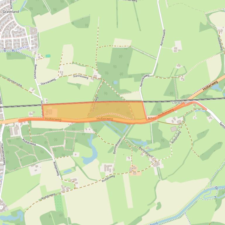 Kaart van postcodegebied 7427RC.
