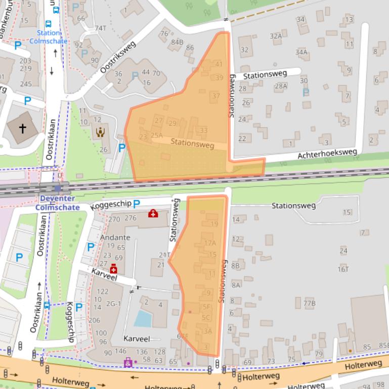 Kaart van postcodegebied 7429AC.