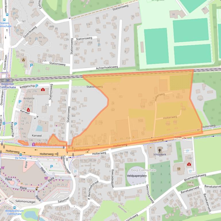 Kaart van postcodegebied 7429AE.
