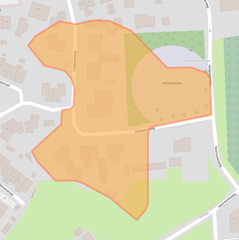 Kaart van postcodegebied 7429AJ.