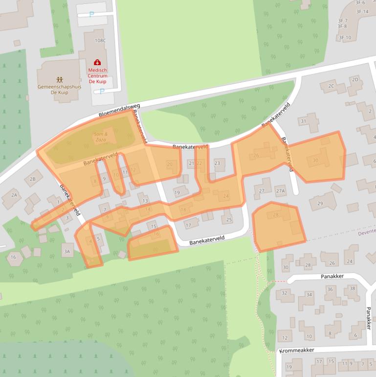 Kaart van postcodegebied 7429AM.