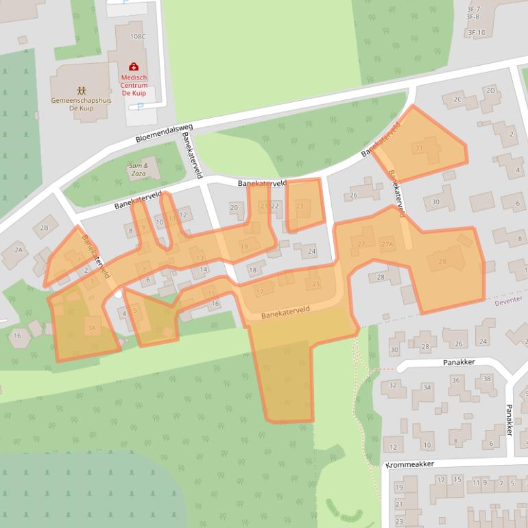 Kaart van postcodegebied 7429AN.